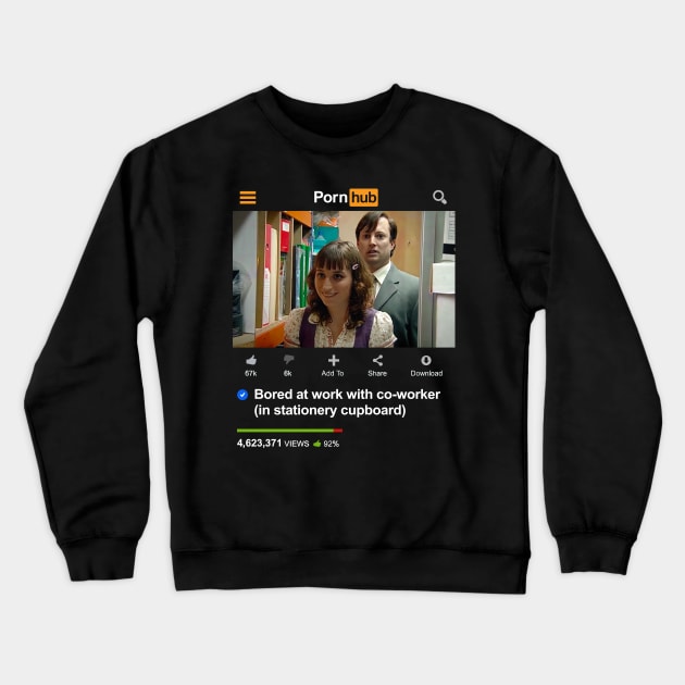 Bored At Work (Stationery Cupboard) Peep Show Meme Crewneck Sweatshirt by DankFutura